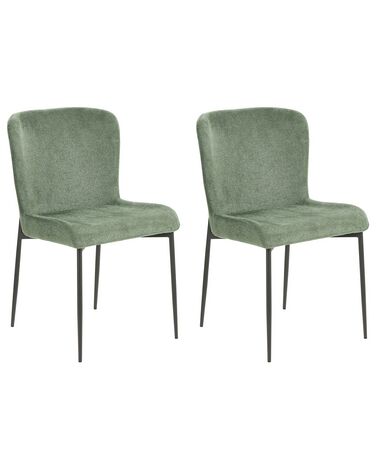 Lot de 2 chaises de salle à manger en tissu vert ADA