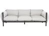 Aluminium Garden Set 3 Seater Sofa with Armchairs Light Grey ESPERIA_868688