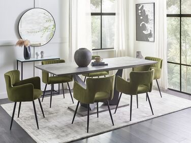Uttrekkbart spisebord 160/200 x 90 cm med betongeffekt ALCANTRA