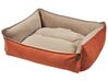 Velvet Reversible Pet Bed 70 x 60 cm Orange and Beige IZMIR_826587