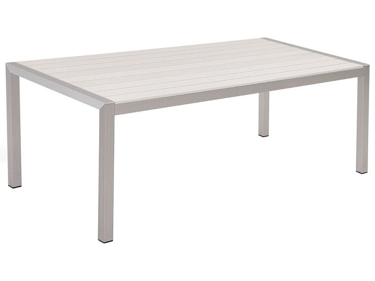 Fehér alumínium étkezőasztal 180 x 90 cm VERNIO_775164