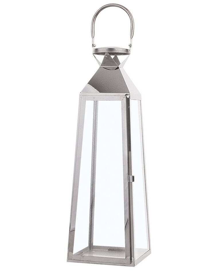Steel Candle Lantern 53 cm Silver CRETE_723253
