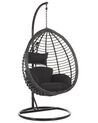 PE Rattan Hanging Chair with Stand Black TOLLO_763781