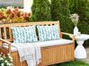 Set of 2 Outdoor Cushions Leaf Motif 40 x 60 cm White and Green LOANO_905294