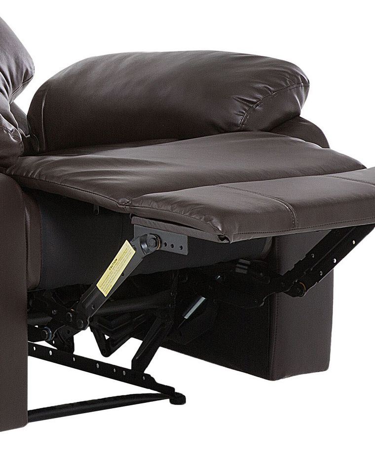 Faux Leather Manual Recliner Chair Brown BERGEN Beliani.at