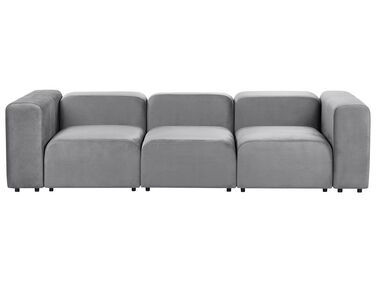 3 Seater Modular Velvet Sofa Grey FALSTERBO
