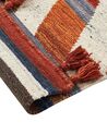 Kelim Teppich Wolle mehrfarbig 140 x 200 cm geometrisches Muster Kurzflor MRGASHAT_858292