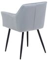 Conjunto de 2 sillas de comedor de terciopelo gris claro/negro JASMIN_710944