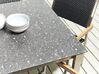 Ensemble de jardin effet granit et plateau de verre 6 places noir chaises en polyrotin COSOLETO/GROSSETO_881591