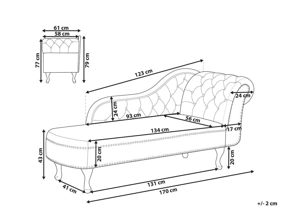 Chaise lounge size sale