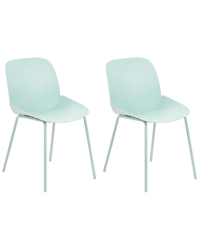 Lot de 2 chaises de salle à manger vert menthe MILACA_868232