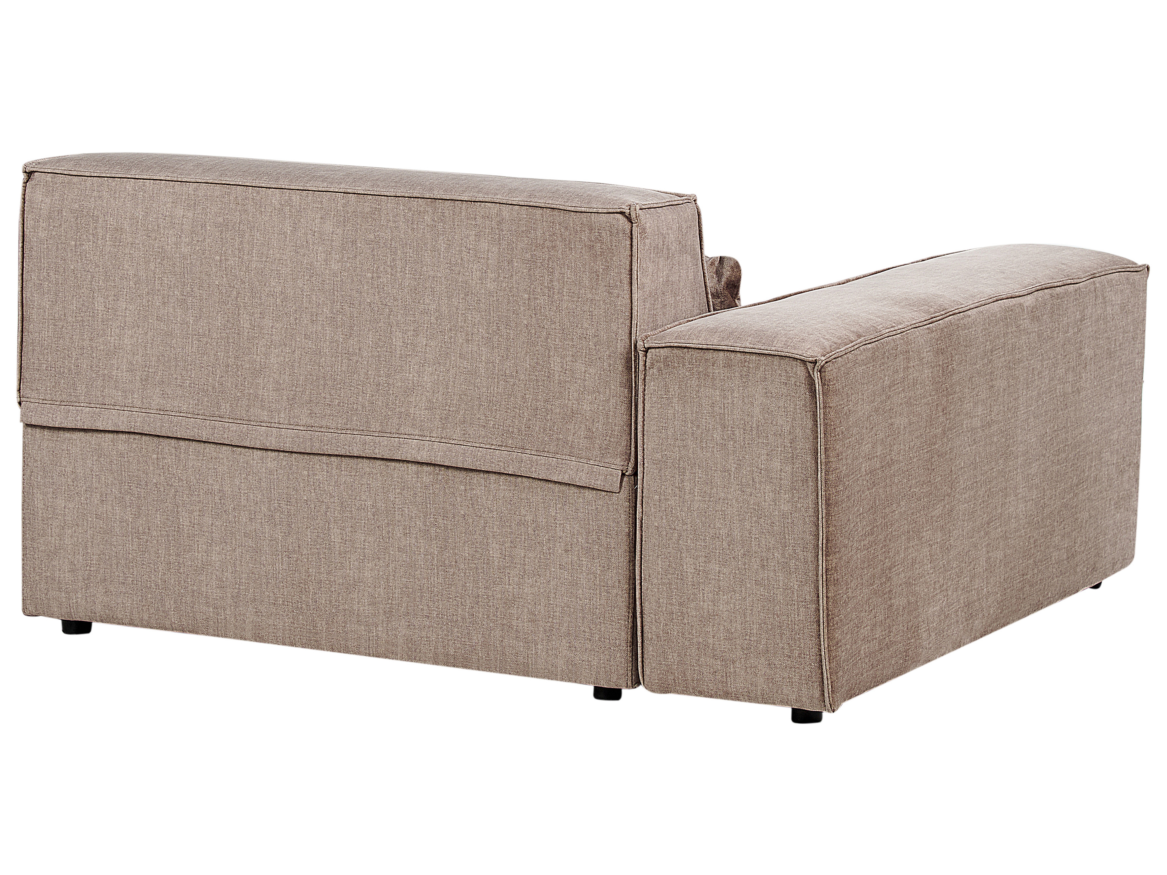 Left Hand 3 Seater Modular Fabric Corner Sofa with Ottoman Brown HELLNAR_912425
