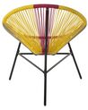 Set of 2 PE Rattan Accent Chairs Multicolour Yellow ACAPULCO_718095