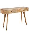 Konzolový stolík z mangového dreva s 2 zásuvkami svetlé drevo GLENTANA_892034