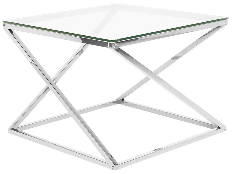 Glass Top Coffee Table Silver BEVERLY_733158