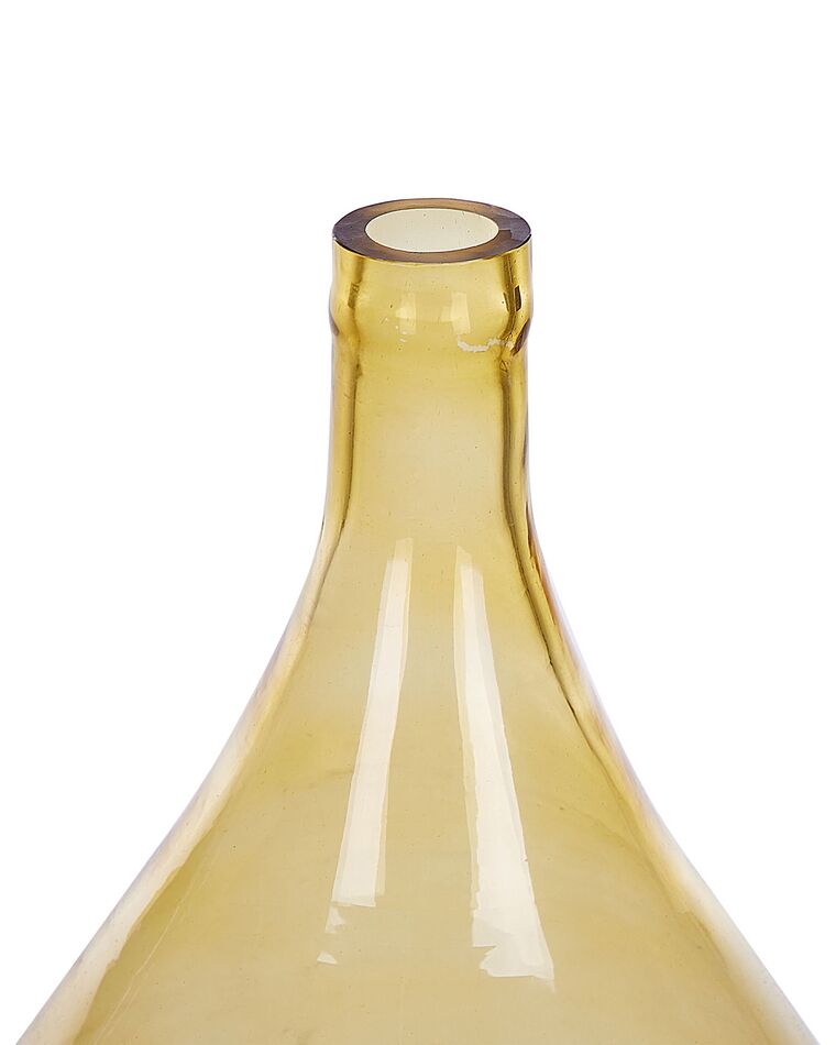 Glass Decorative Vase 31 cm Yellow BHATURA Beliani.fi
