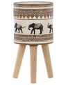 Cache-pot motif éléphant avec pieds en bois ⌀ 19 cm KOTTES_808789