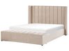 Velvet EU King Size Bed with Storage Bench Beige NOYERS_834517