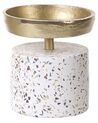 Kerzenständer Aluminium gold / weiß Terrazzo Optik 2er Set KAENGAN_849136