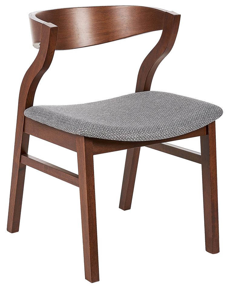 Set of 2 Dining Chairs Dark Wood and Grey MAROA Beliani.co.uk