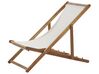 Acacia Folding Deck Chair Light Wood with Off-White ANZIO_779343