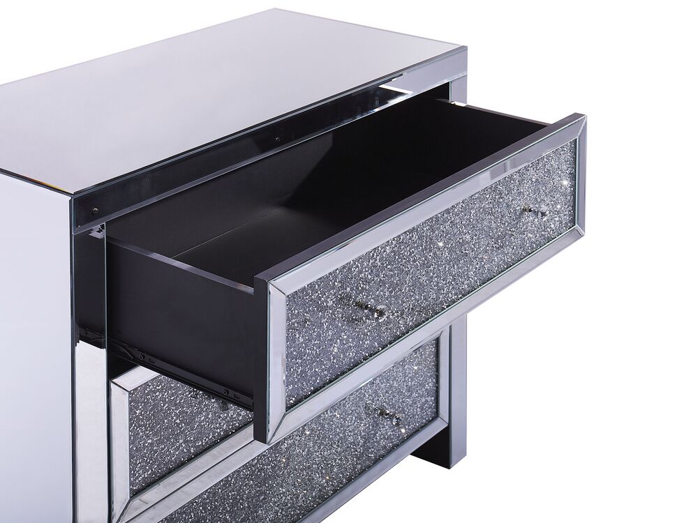 Kommode Spiegeleffekt 3 Schubladen TILLY | Beliani.at