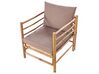 Conjunto esquinero de jardín 5 plazas con sillón de bambú gris pardo CERRETO_908892
