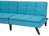 Sofá-cama de 3 lugares em tecido azul turquesa RONNE_672372