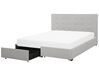 Čalouněná postel 180 x 200 cm s úložným prostorem světle šedá LA ROCHELLE_744834