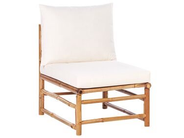Módulo de cadeira de 1 lugar em madeira de bambu branco-creme CERRETO