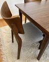 Spisebordsstol mørkt træ/grå stof sæt af 2 EDEN_858106