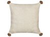 Set of 2 Cotton Cushions 45 x 45 cm Beige OBERONIA_915780