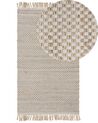 Teppich beige 80 x 150 cm kariertes Muster Kurzflor zweiseitig ZERDALI_807266