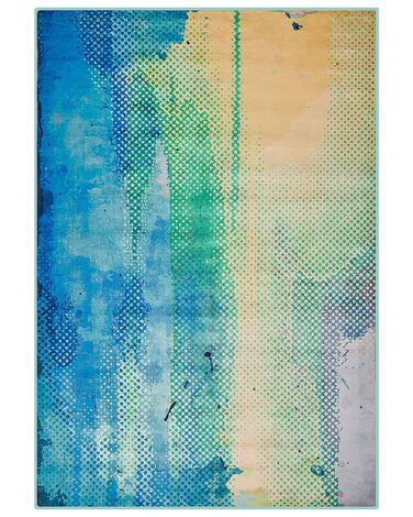 Teppich blau-grün 160 x 230 cm Flecken-Motiv Kurzflor SUSUZ