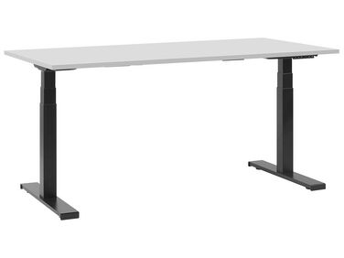 Skrivbord elektriskt justerbart 160 x 70 cm grå/svart DESTIN II