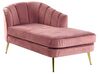 Chaise longue de terciopelo rosa/dorado izquierdo ALLIER_795592