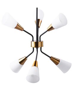 Riippuvalaisin 6 polttimoa lasi valkoinen/kulta AROYO VI