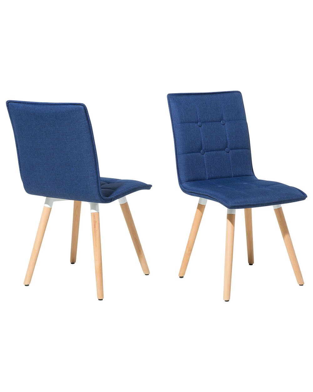 Set of 2 Fabric Dining Chairs Blue BROOKLYN Beliani.co.uk