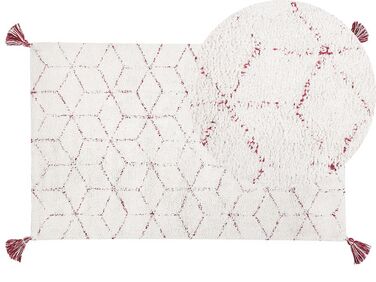 Bavlnený koberec 80 x 150 cm biely SAKARYA