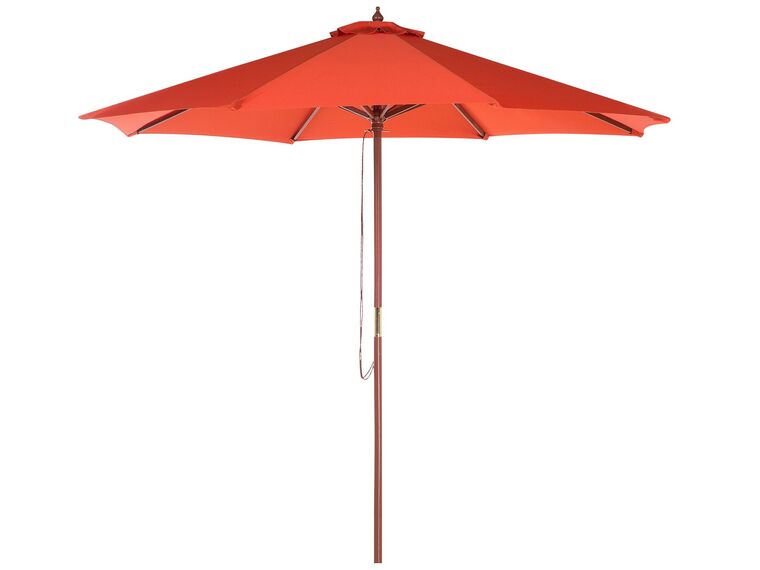 Parasol de jardin en bois avec toile rouge ⌀ 270 cm TOSCANA _677614