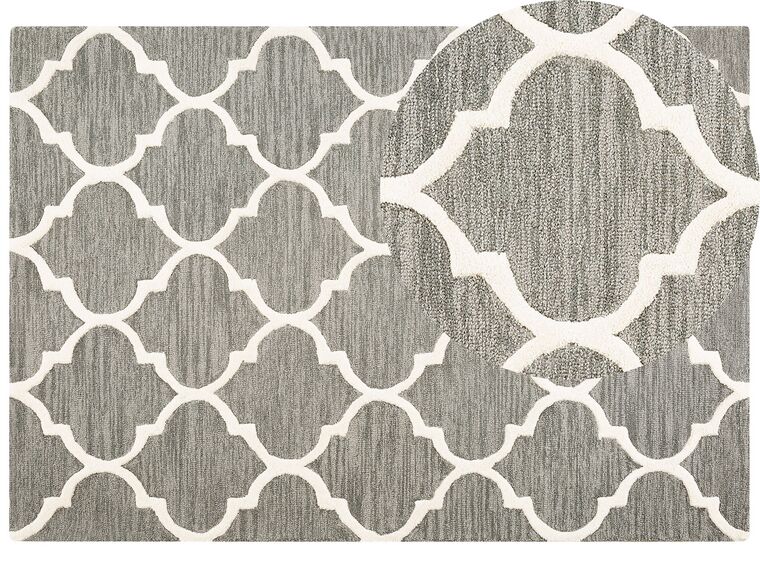 Teppich grau 160 x 230 cm marokkanisches Muster Kurzflor YALOVA_802958