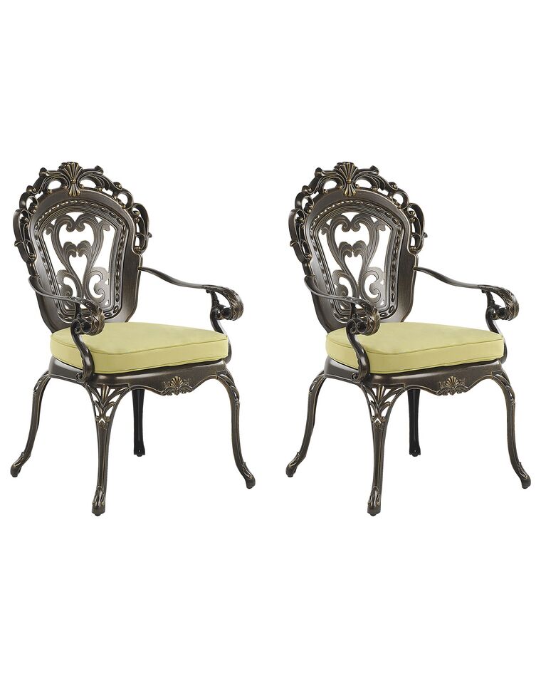 Conjunto de 2 cadeiras de jardim em alumínio castanho escuro SAPRI_765656