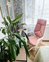 Cadeira de escritório em tecido rosa e branca DELIGHT_913404