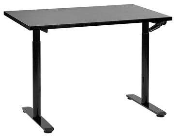 Fekete manuálisan állítható íróasztal 120 x 72 cm DESTINAS