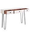 3 Drawer Mango Wood Console Table Off White MINTO_892087