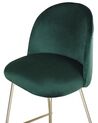 Zestaw 2 krzeseł barowych welurowy zielony ARCOLA_780933