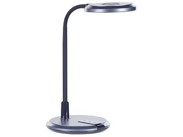Schreibtischlampe LED silber / schwarz 43 cm rund COLUMBA