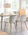 Conjunto de 2 cadeiras de jantar brancas e madeira clara FONDA II_862012