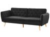 Sofa rozkładana welurowa czarna BARDU_792079