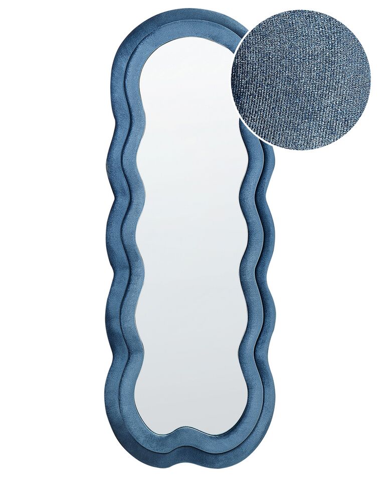 Espejo de pared de terciopelo azul 57 x 160 cm LACS_903914